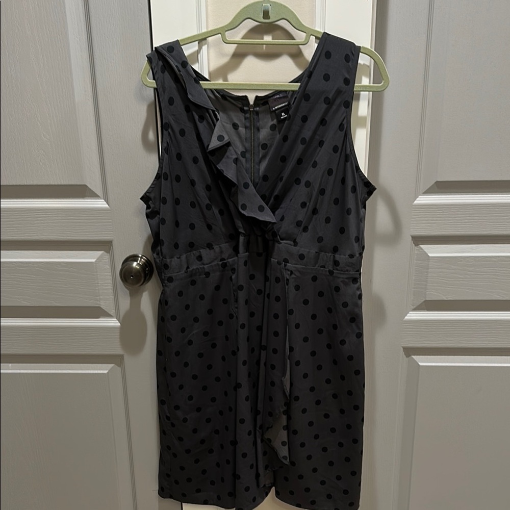 Oh Baby by Motherhood Maternity Dress Sleeveless with Ruffled Scoop Gray Black
